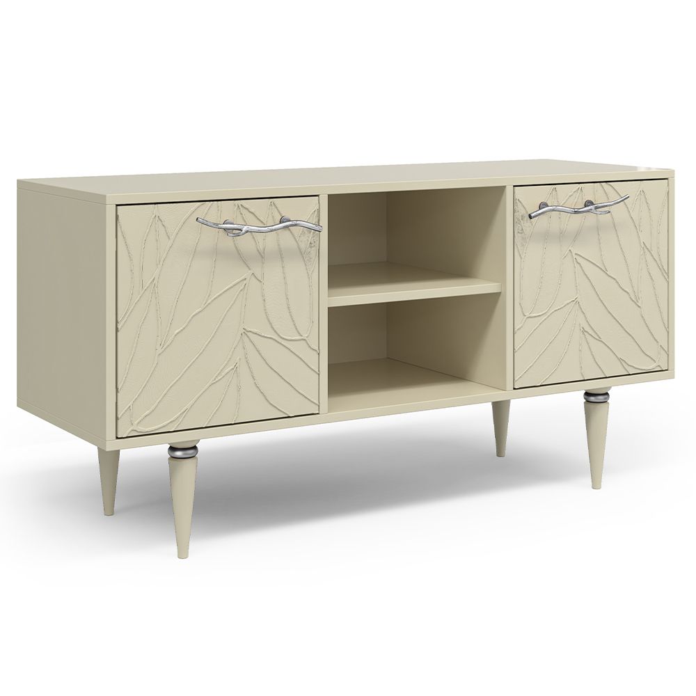 Тумба под ТВ Арт Колор leaves 117см Классик Сильвер Серый шелк