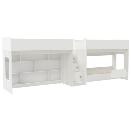 Трехъярусная кровать КарИВи Л-43.4.2 Белое Дерево Белый