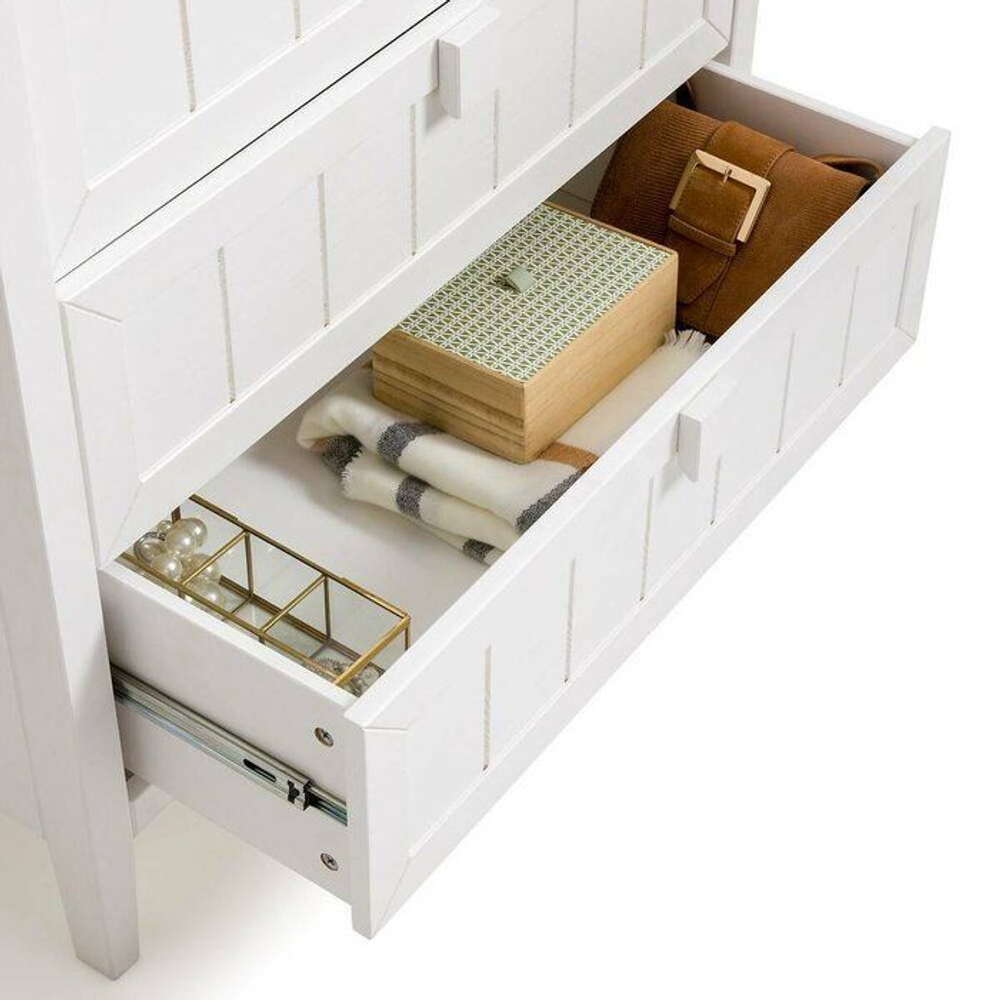 Dipriz Комод белый Карлос из массива сосны, 3 ящика, 86x50x90 см