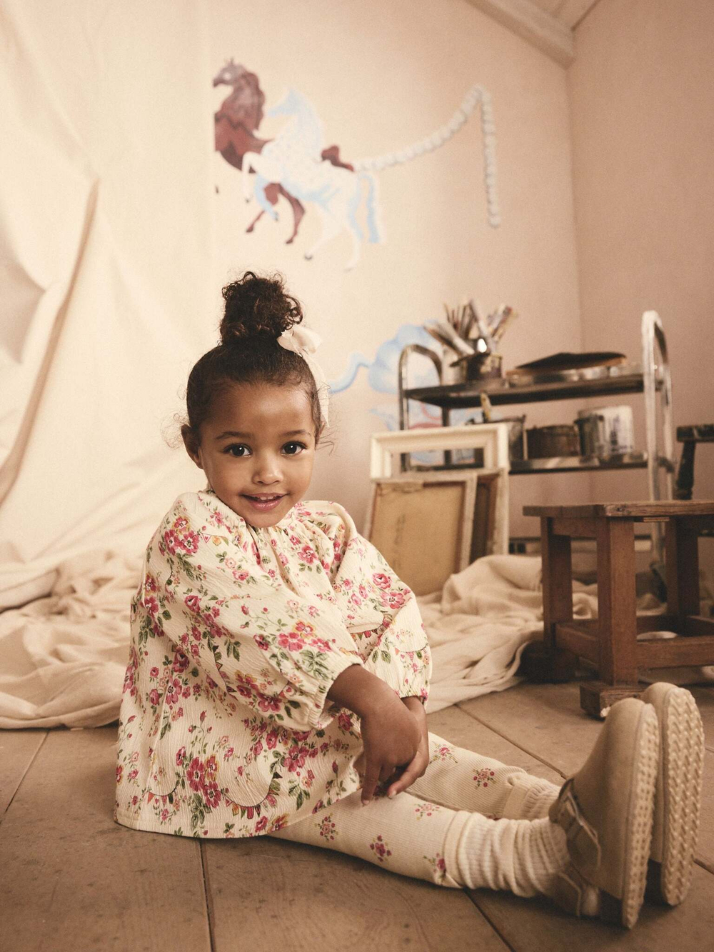 Блуза и легинсы в комплекте для девочки Next E81-223, Розовый, Кремовый