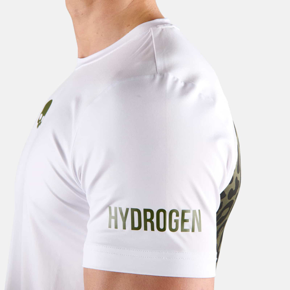 Мужское теннисное поло Hydrogen Tech Panther T-Shirt Men - White, Multicoloured