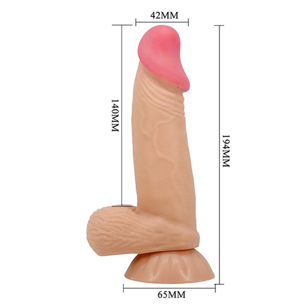 Телесный фаллоимитатор с эффектом скользящей кожи 19,4см Baile BW-008108NRG