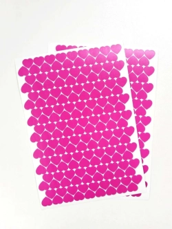 Наклейки сердечки фуксия, 324 шт