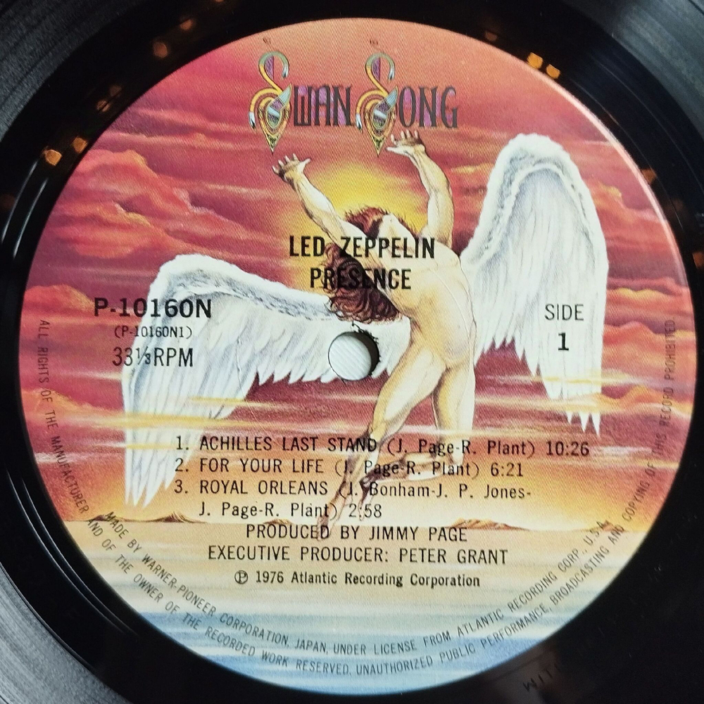 Винтажная виниловая пластинка LP Led Zeppelin Presence (Japan 1976) (No Obi) P-10160N