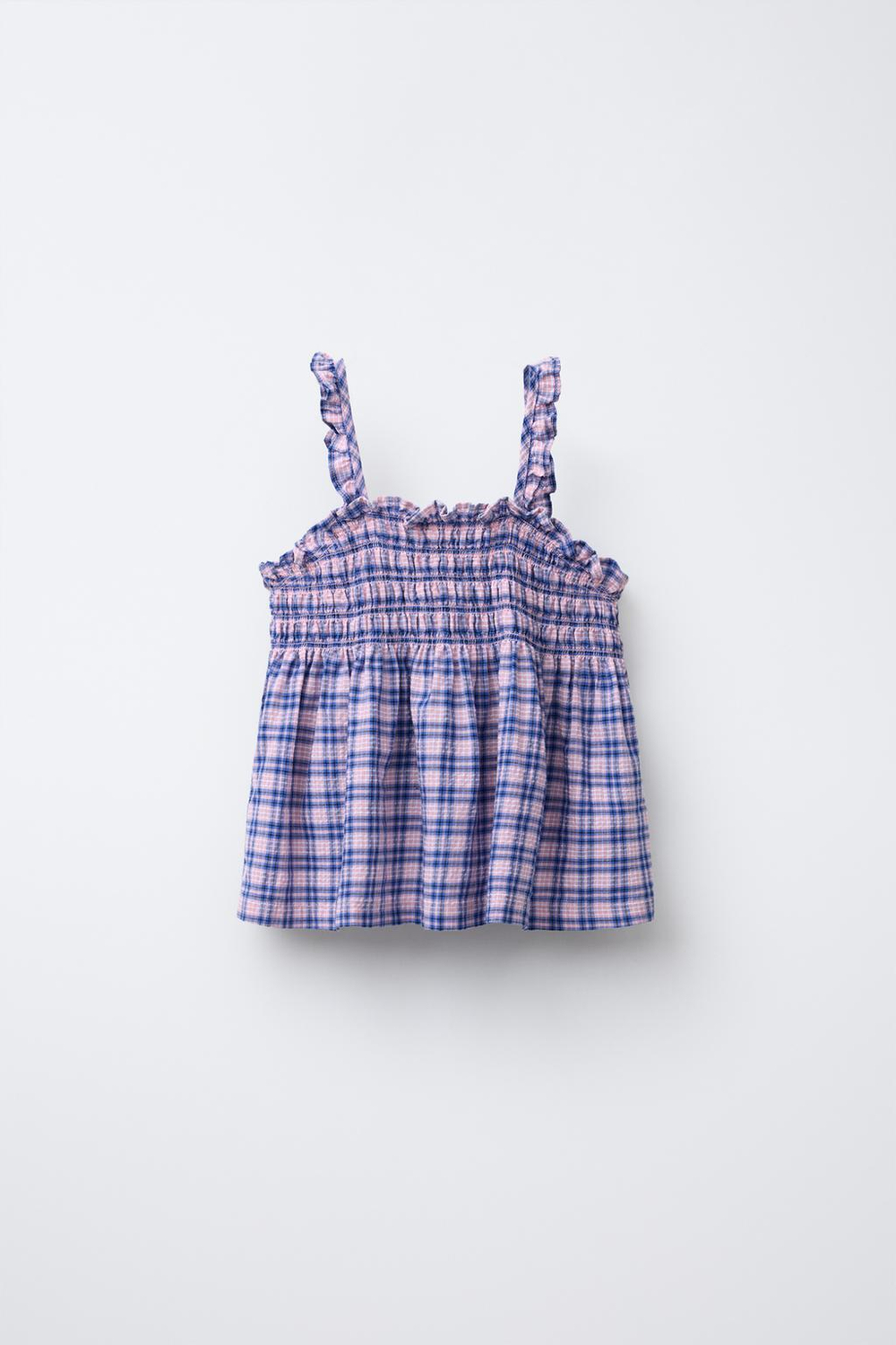 ZARA ТОП В КЛЕТКУ, МЯГКИЙ РОЗОВЫЙ