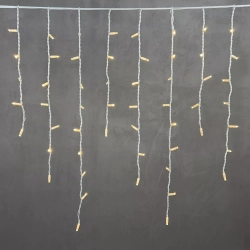 Светодиодная бахрома с колпачком 3,2*0,9 м., 168 теплых белых LED ламп, каучуковый белый провод, LTC (LL168-8-2WW)