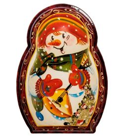 Народные промыслы ШК-11/62-B Шкатулка в технике декупаж «Матрешка-снеговик» (20х14х6)