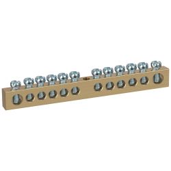 Шина ЭРА NO-122-32 PEN земля-ноль 8х12мм 12/1 латунная крепеж по центру