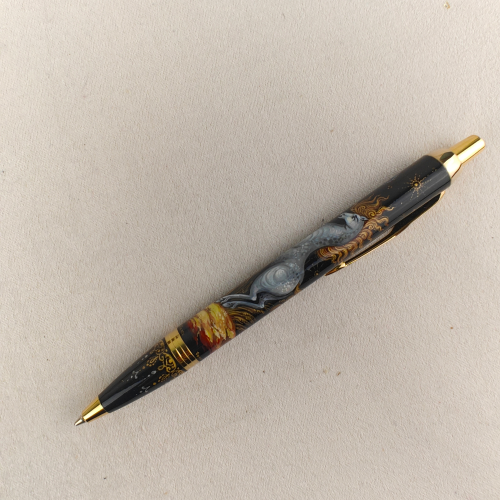 Ручка шариковая Parker "Золотогривый конь" с ручной росписью в коробке