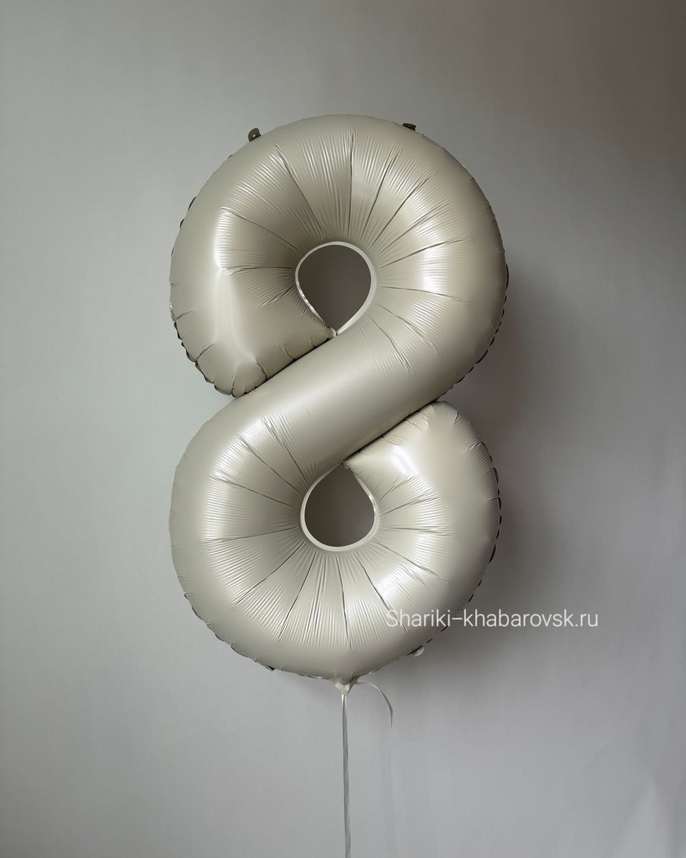 К Шар 32''81 см "Цифра 8" Белый песок Сатин (БГ-60)  Изображение2
