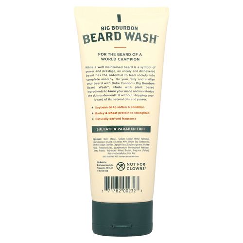 Duke Cannon Supply Co., Big Bourbon Beard Wash ™, дубовая бочка, 177 мл (6 жидк. унц.)