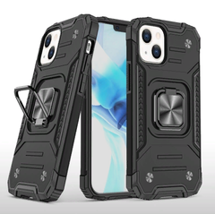 Противоударный чехол Strong Armour Case с кольцом для iPhone 15 Plus (Черный)