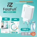 Зарядное устройство FaizFull FC138 2.4A USB + кабель Type-C White