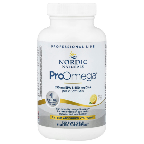 Nordic Naturals, ProOmega®, лимон, 120 капсул (640 мг в 1 капсуле)