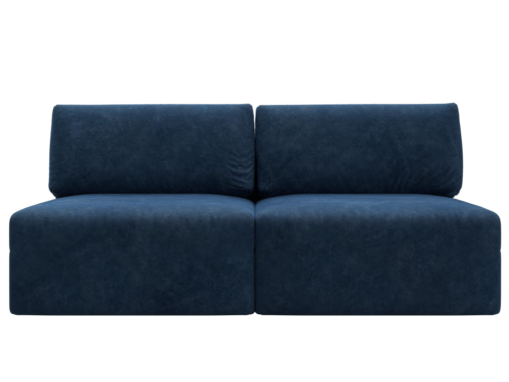 Диван прямой модульный Лига-060 НПБ, BRUT 11 синий, Велюр, 129472