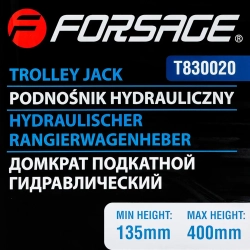 Домкрат подкатной гидравлический 3 т (h min-135mm, h max-400mm) Forsage F-T830020