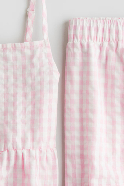 H&M Комплект из топа на бретелях и шортов, розовый