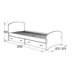 Кровать "Фант-6" 800х2000 (млечный дуб), ЛДСП, Фант-мебель, г. Волжск