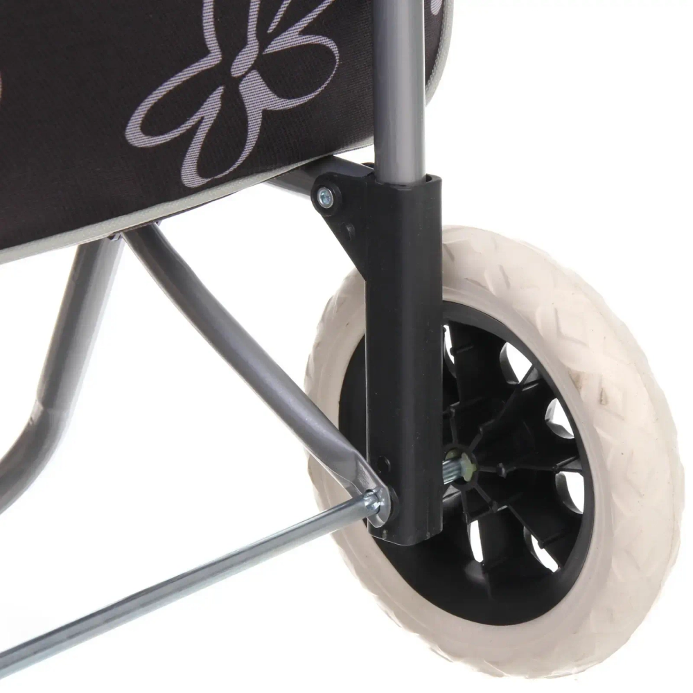 Тележка хозяйственная с сумкой (93*30*34см, колеса 16см,грузоподъемность до 30 кг) Черная