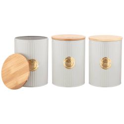 НАБОР AGNESS "MAJESTY" 2 В 1 ХЛЕБНИЦА 10 Л 34*18*20 СМ, БАНКА ДЛЯ СЫПУЧИХ 1,3 Л 11*15,5 СМ 3 ШТ