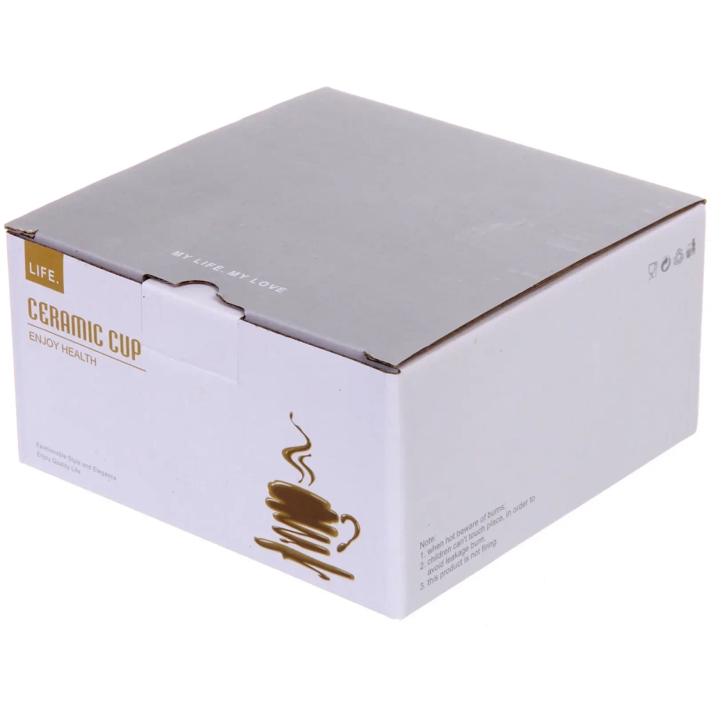 Чайная пара «Эдем» (кружка 250мл, блюдце,ложка) серая