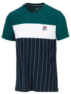 Мужская теннисная футболка Fila T-Shirt Mauri - peacoat blue/deep teal