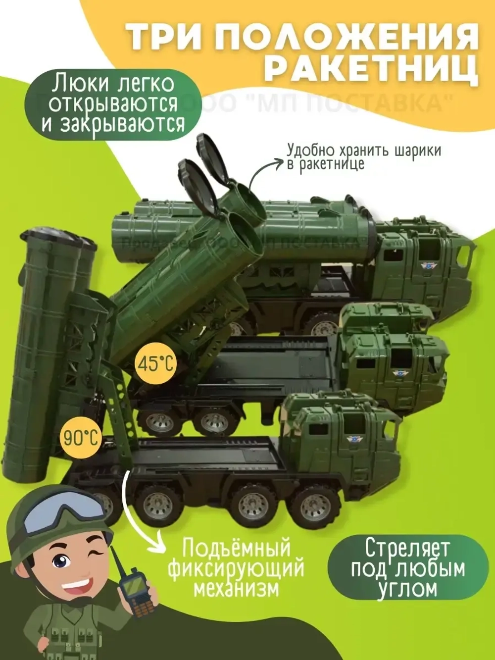 Военная машина с ракетной установкой.