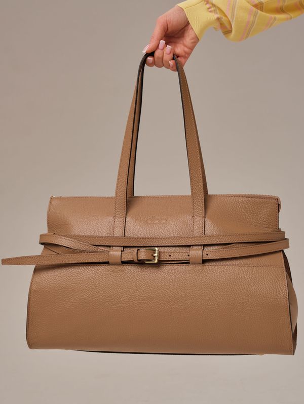 Кожаная сумка Rumi DBR 31152 коричневый капучино