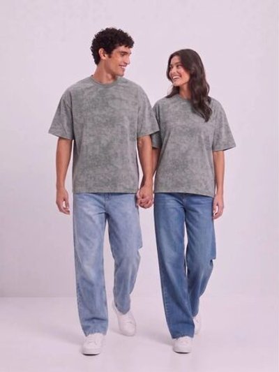 Футболка серый меланж  oversize