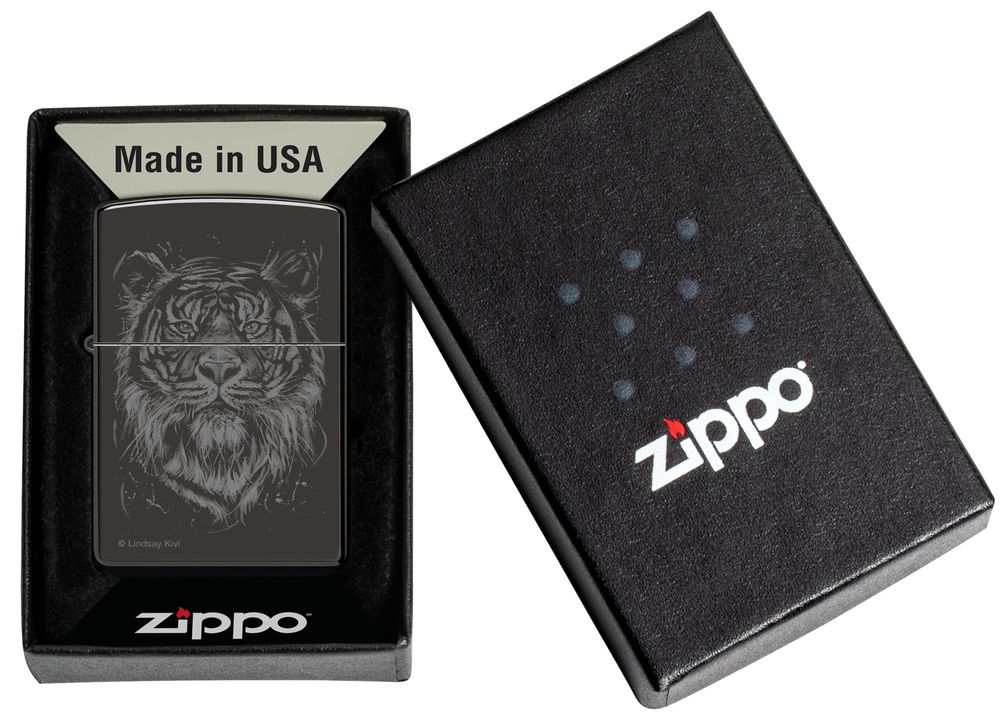Зажигалка Zippo Big Cat с покрытием High Polish Black (48935) 6