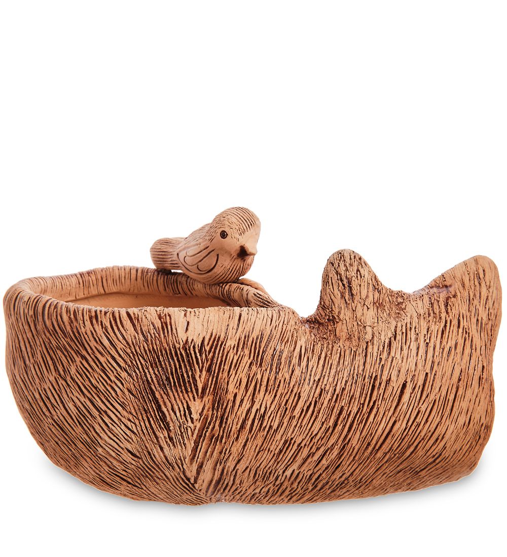 ZLC- 38 Кашпо керамическое «Кот с птичкой»