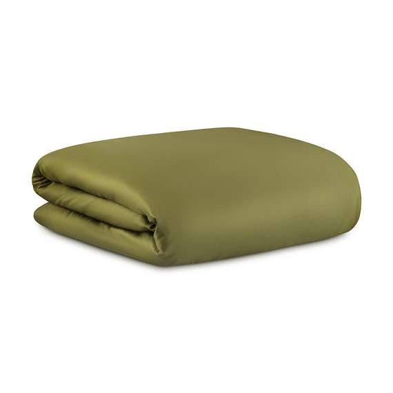 Комплект постельного белья из премиального сатина оливкового цвета из коллекции essential, 150х200 с