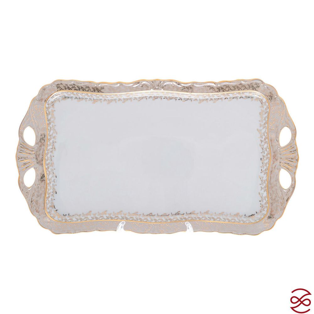 Блюдо квадратное Queen's Crown Лист Бежевый 45*25 см