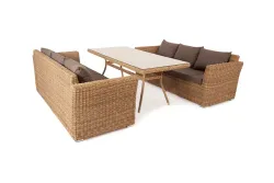 "Мокко Дабл" обеденная группа из искусственного ротанга, цвет соломенный