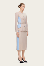 Бежевая юбка-карандаш с лампасами "Симона 2"