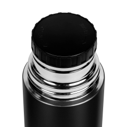 Термос Relaxika 101 (0,35 литра), черный (стикерпак "Красоты России")