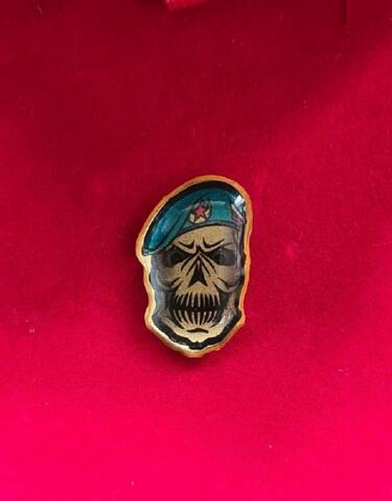 Значок мет. Череп в берете ВДВ на пимсе
