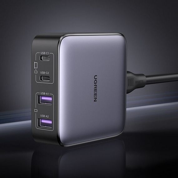 Сетевое зарядное устройство Ugreen Nexode CD327 2хUSB-A + 2хUSB-C 65W Desktop Fast Charger (90747) серый