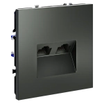 Розетка компьютерная встраиваемая VOLTUM S70 двойная RJ45+RJ45 кат.6, (титан)