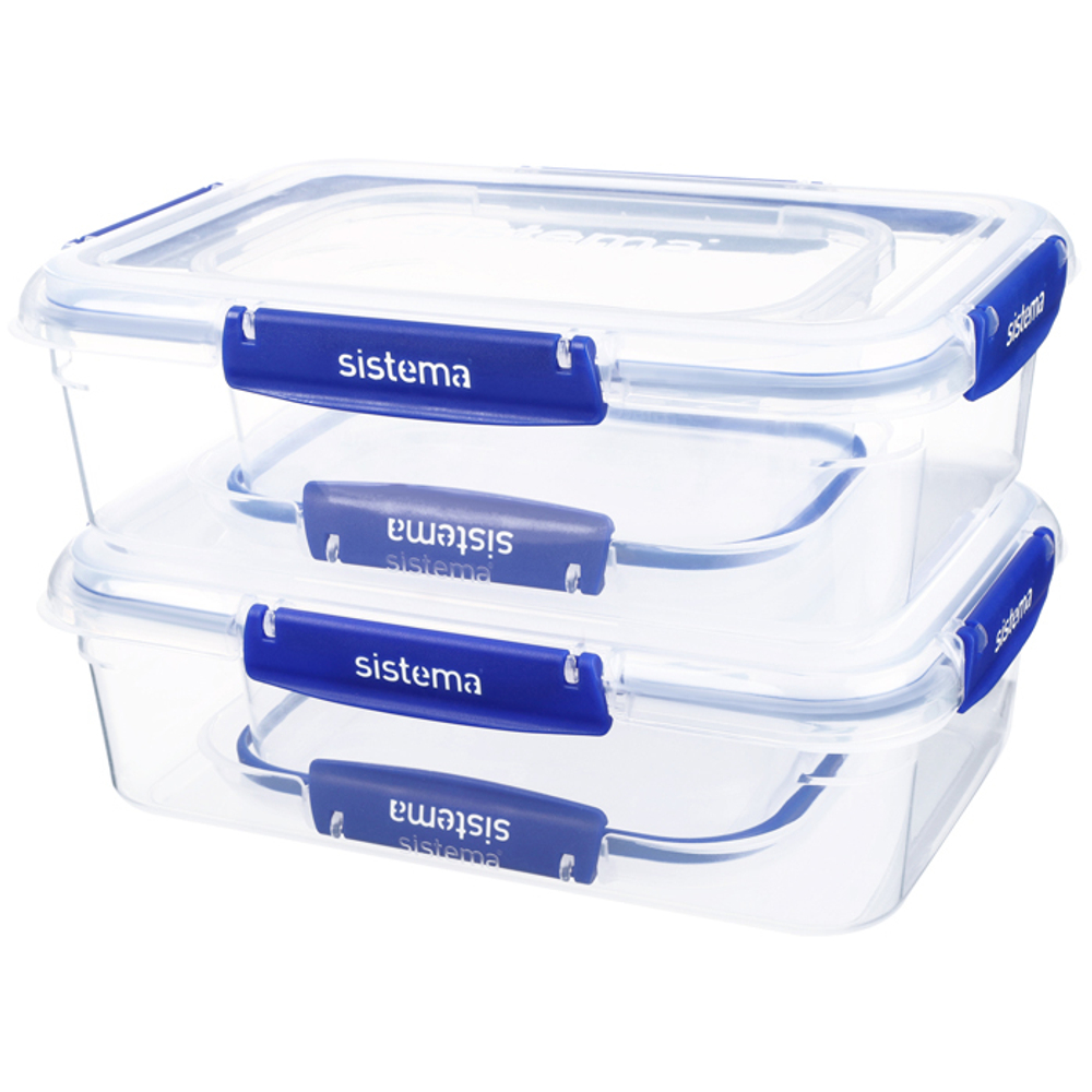 Набор контейнеров 4шт Sistema Klip It+ синий