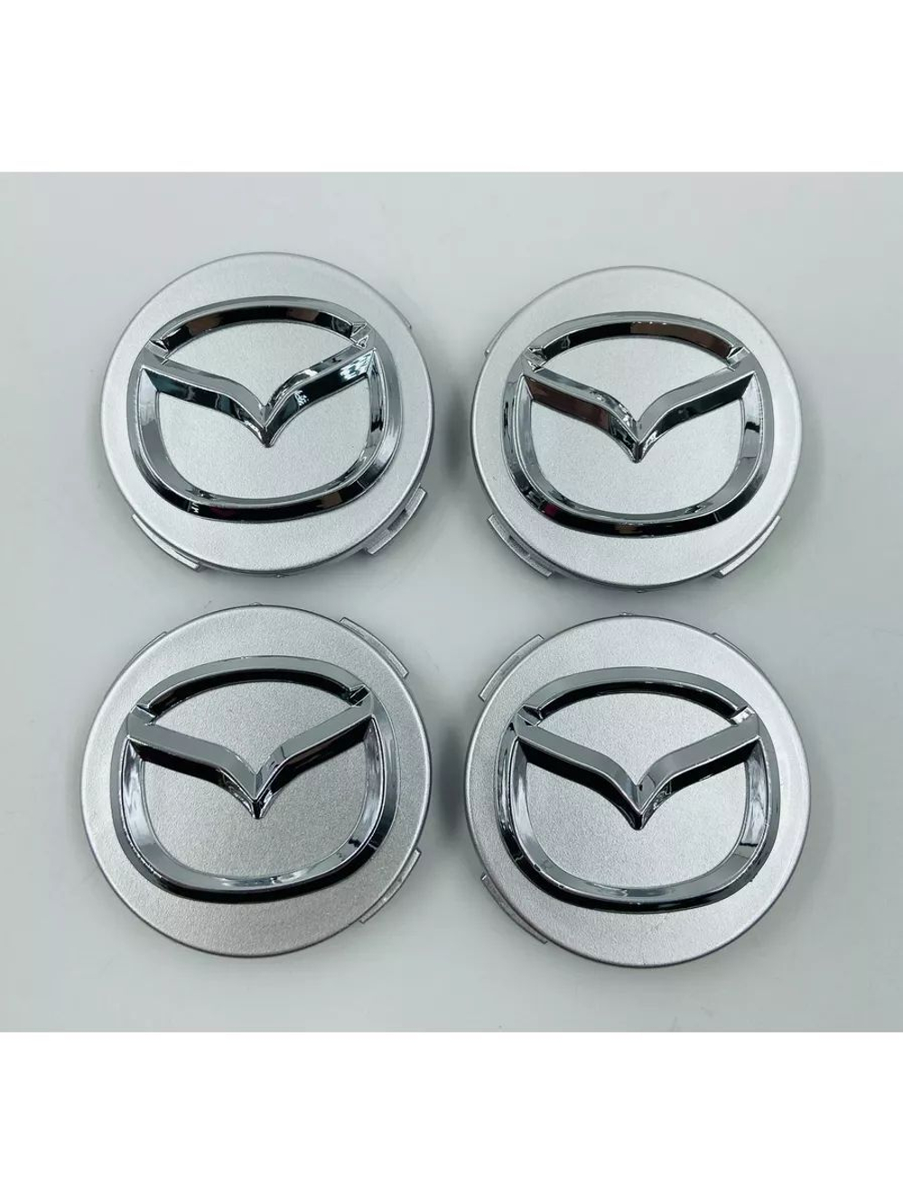 Колпачки заглушки на литые диски с эмблемой Mazda 56 мм 4 шт