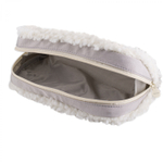 Пенал - косметичка Alingar, ткань, молния, боковой карман, карман-сеточка, плюш отделка, 200 х 90 х 45 мм, "OK. Style", микс (корич, св-серый, св-роз)