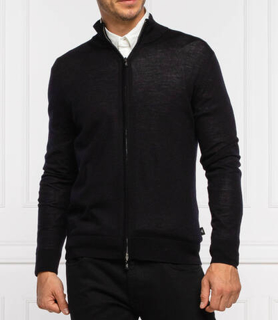 Хлопковый свитер Emporio Armani - темно-синий(8N1MUZ 1MJXZ)