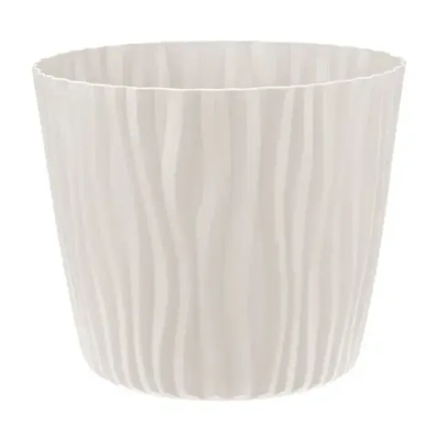 Кашпо ВОЛНА D250мм 8л с вкладышем Кремовый (комплект 8 шт)