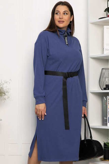 Платье с поясом Харизма (синее) П14351-5М LT Collection