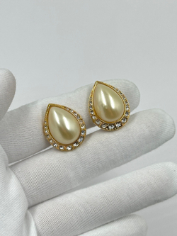 Клипсы с «жемчугом» и кристаллами Swarovski