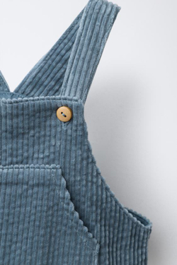 ZARA КОМБИНЕЗОН ИЗ ПЛОТНОГО ВЕЛЬВЕТА, СИНИЙ