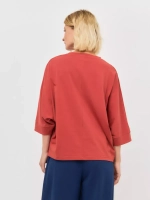 Футболка оверсайз большие размеры летучая мышь терракотовый