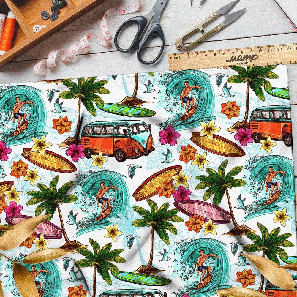 Ткань поплин пляж и сервинг