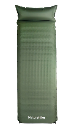 Коврик надувной односпальный Naturehike D04, с чехлом и подушкой, хаки (CNK2450WS020)